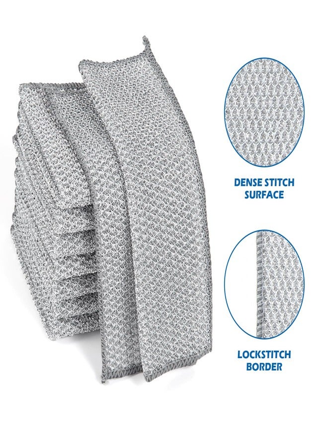 VTMCUI 6 pcs Wire Dishwashing Rag for Wet and Dry,Non-Scratch Wire Dishcloth,Multipurpose Cleaning Pads, Time-Saver Kitchen Wipes Cleaning Cloths, Silver - Image 4